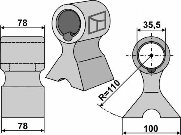 Hammerschlegel 78x78mm